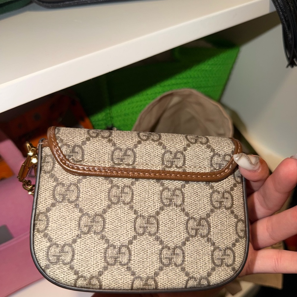 Gucci Beige and Brown Mini Bag with Gold Chain - Picture 2 of 4